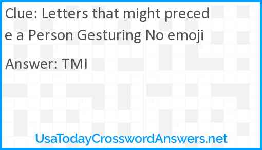 Letters that might precede a Person Gesturing No emoji Answer
