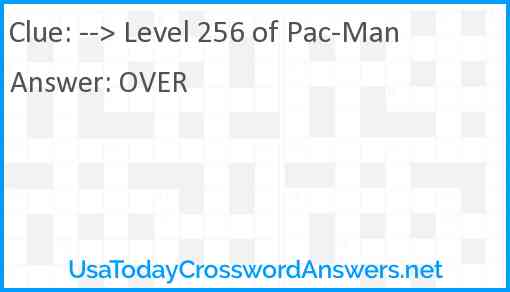 --> Level 256 of Pac-Man Answer