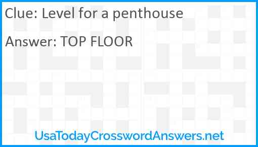 Level for a penthouse Answer