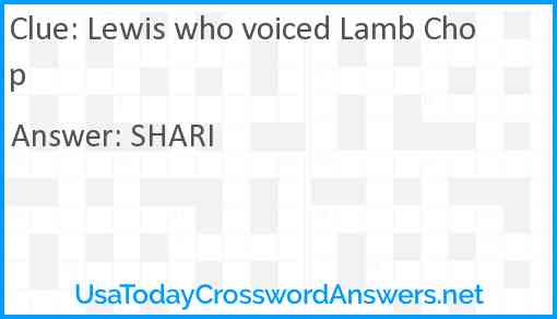 Lewis who voiced Lamb Chop Answer