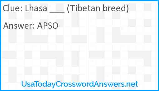 Lhasa ___ (Tibetan breed) Answer