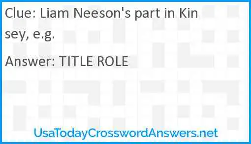 Liam Neeson's part in Kinsey, e.g. Answer