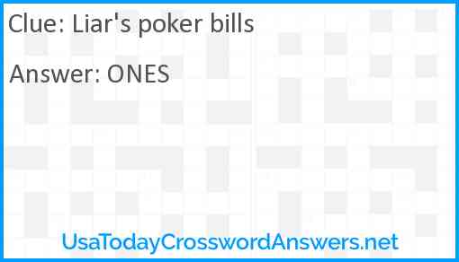 Liar's poker bills Answer