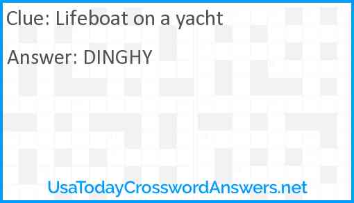 Lifeboat on a yacht Answer