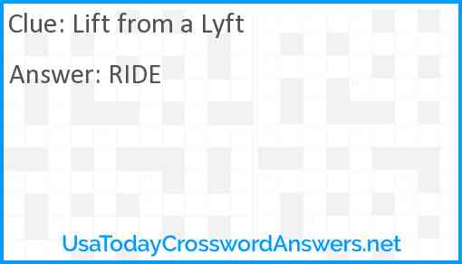 Lift from a Lyft Answer