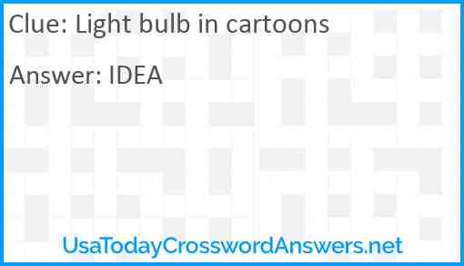 Light bulb in cartoons Answer
