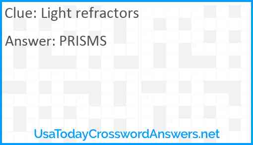 Light refractors Answer