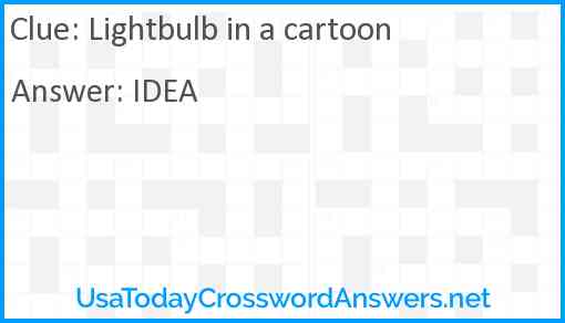 Lightbulb in a cartoon Answer