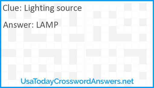 Lighting source Answer