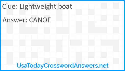 Lightweight boat Answer