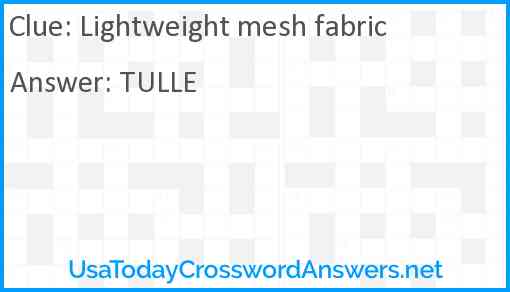 Lightweight mesh fabric Answer