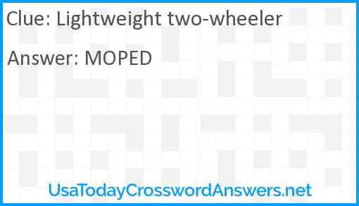 Lightweight two-wheeler Answer
