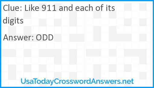Like 911 and each of its digits Answer
