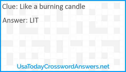 Like a burning candle Answer