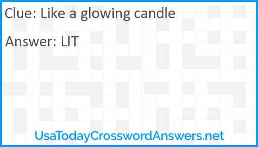 Like a glowing candle Answer