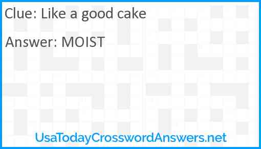 Like a good cake Answer