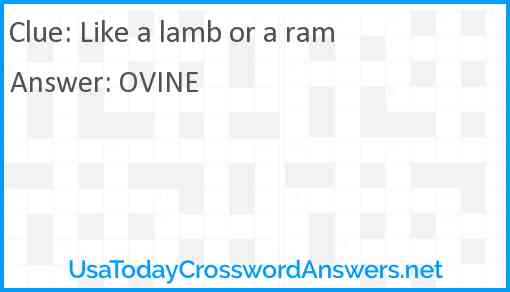 Like a lamb or a ram Answer