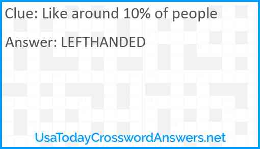 Like around 10% of people Answer