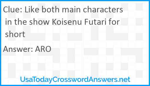 Like both main characters in the show Koisenu Futari for short Answer