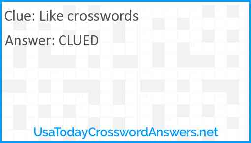 Like crosswords Answer