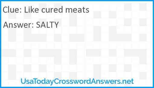 Like cured meats Answer