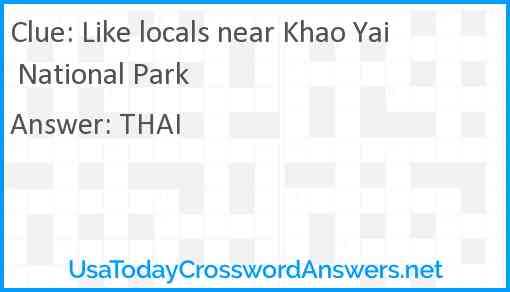 Like locals near Khao Yai National Park Answer