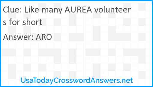 Like many AUREA volunteers for short Answer