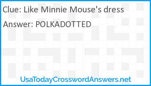 Like Minnie Mouse's dress Answer
