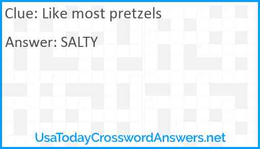 Like most pretzels Answer