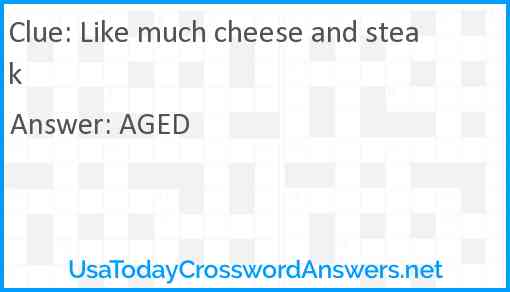 Like much cheese and steak Answer
