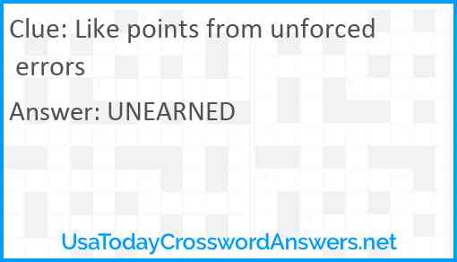 Like points from unforced errors Answer