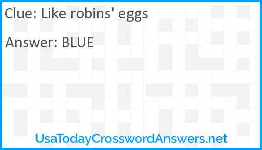 Like robins' eggs Answer