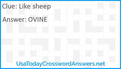 Like sheep Answer