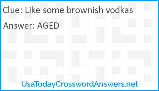 Like some brownish vodkas Answer