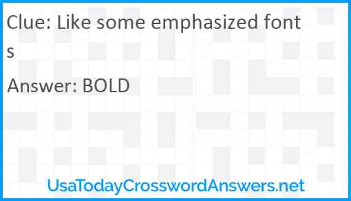 Like some emphasized fonts Answer