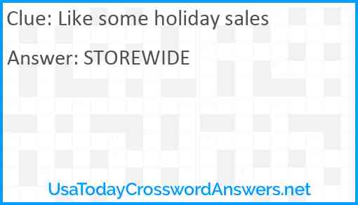 Like some holiday sales Answer
