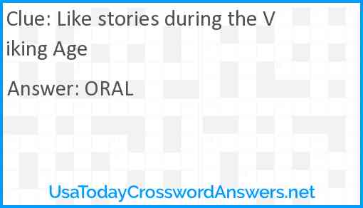 Like stories during the Viking Age Answer