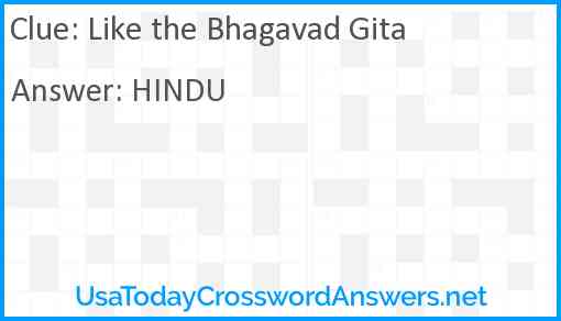 Like the Bhagavad Gita Answer