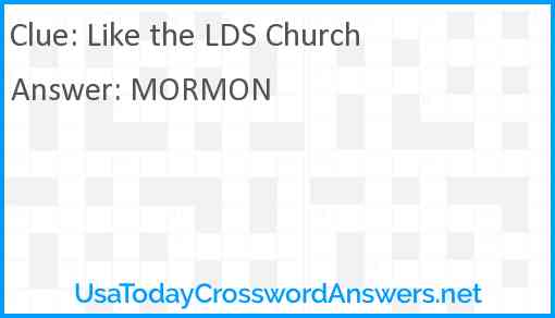 Like the LDS Church Answer