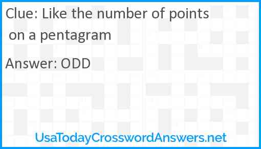 Like the number of points on a pentagram Answer