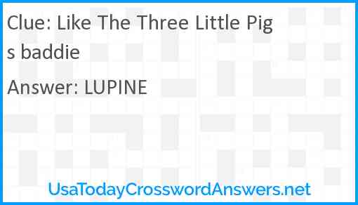 Like The Three Little Pigs baddie Answer