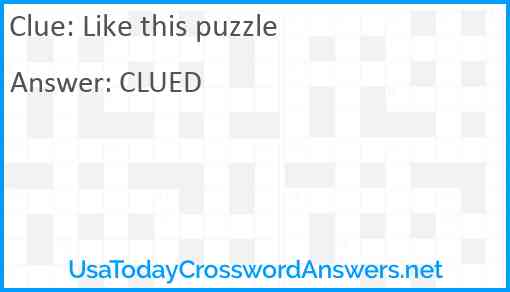 Like this puzzle Answer