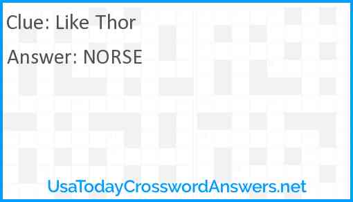 Like Thor Answer