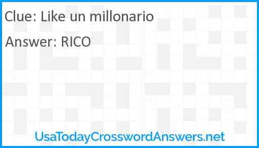 Like un millonario Answer