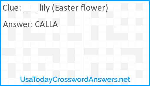 ___ lily (Easter flower) Answer