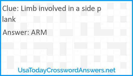 Limb involved in a side plank Answer