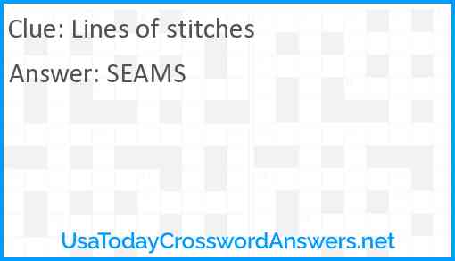 Lines of stitches Answer
