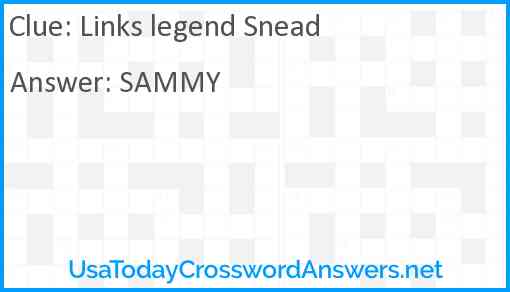 Links legend Snead Answer