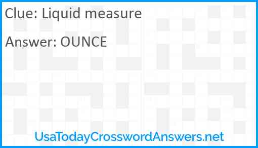 Liquid measure Answer