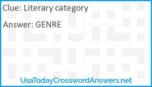 Literary category Answer